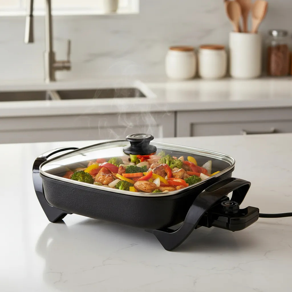 Panela Elétrica Mangiare APEQ01I-02 Preta Quadrada 30CM 1500W 220V Agratto