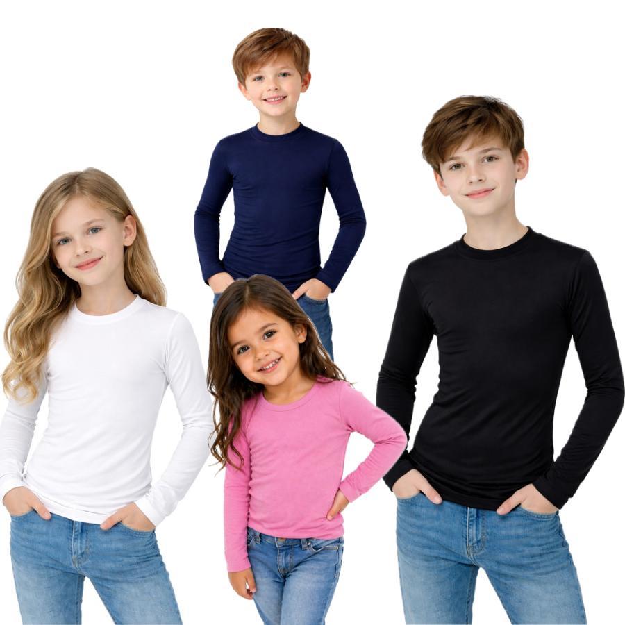 Kit 2 Camisetas Térmicas Infantil e Juvenil Unissex - camiseta manga longa peluciada