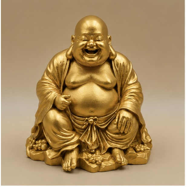 Imagem Buda Risonho Decorativo Estátua Zen 3D Buddha Feliz Decoração Sala Meditação Escritório