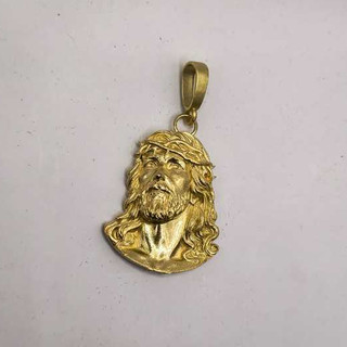 Pingente Moeda Antiga Face Cristo Cor Identica Ouro