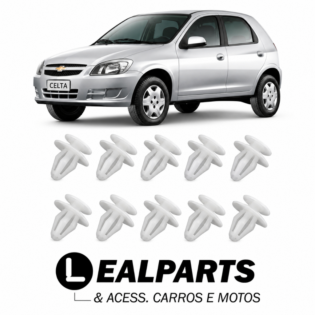 KIT 100 GRAMPOS FORRO PORTA CORSA/CELTA/ASTRA/AGILE