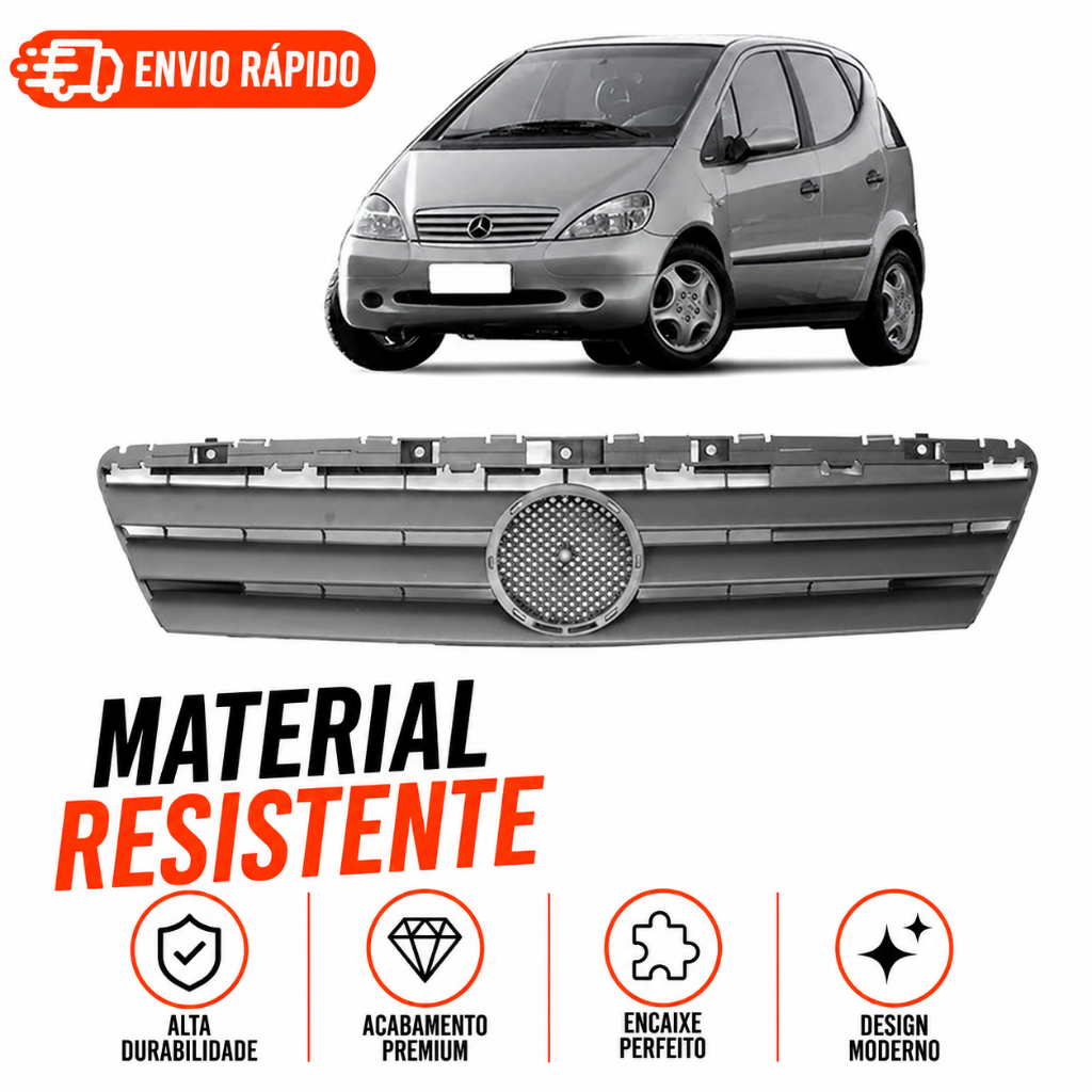 Grade Radiador Mercedes Classe A 1999 2000 2001 2002 2003 2004 2005 Preto