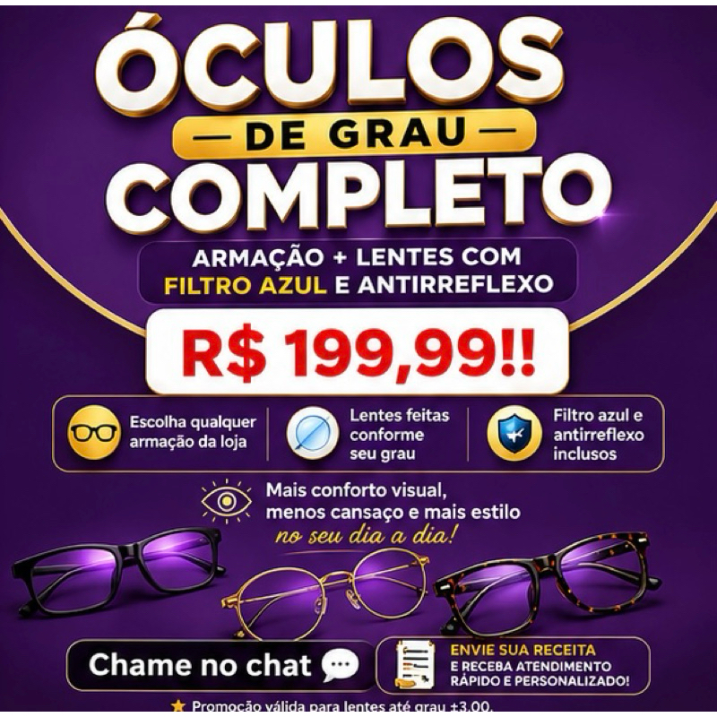 Óculos de grau completo