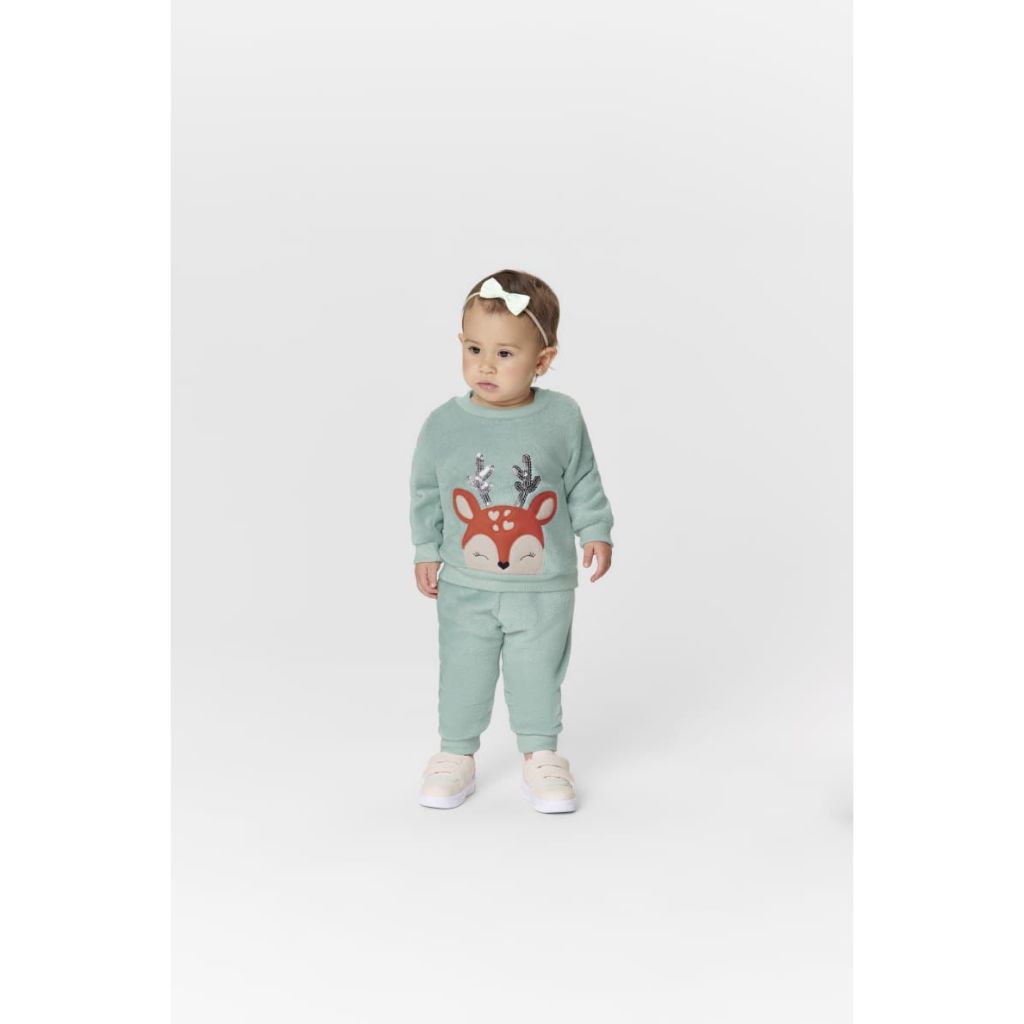Conjunto Fleece Inverno Infantil Bebê P/ Frio Peluciado Quentinho