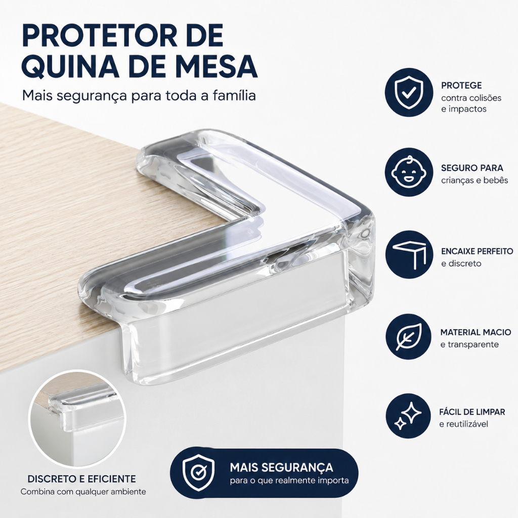 4/8/12/16/20 Protetor de Quina de Mesa Silicone com Adesivo Protetor de Canto Segurança para Crianças e Bebês