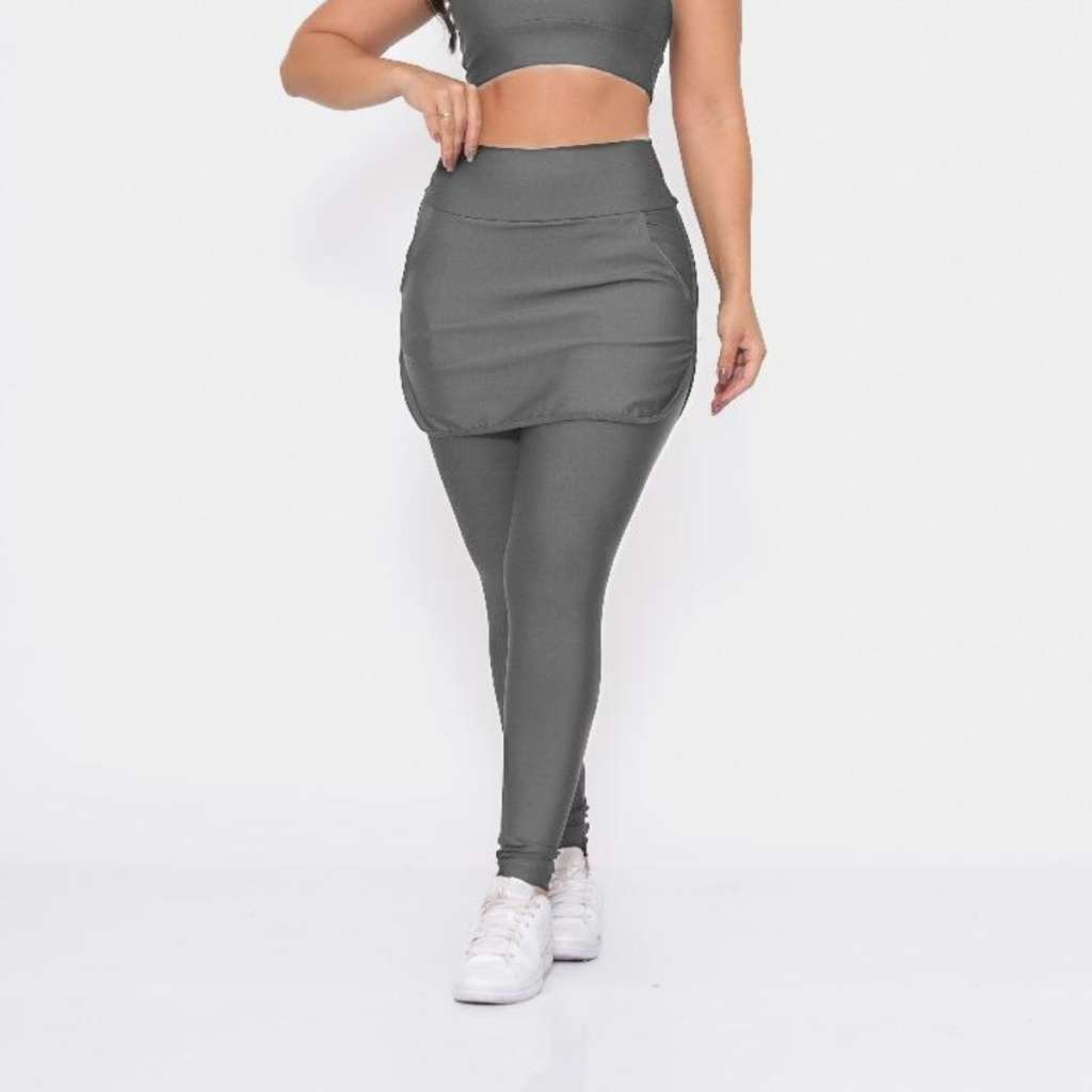 Legging Saia Fitness Evangélica bolso Feminina Leg Moda
