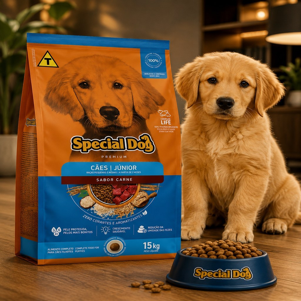 Ração Special Dog Junior Filhote Carne 15kg