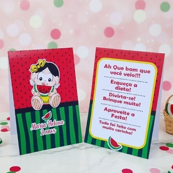 kit Plaquinha de Agradecimento Magali Baby -Centro de Mesa- Personalizados- Lembrancinha- Festa - aniversário- Decoração