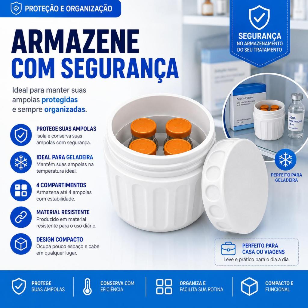 Porta Ampolas e Insulinas Compacto e Seguro