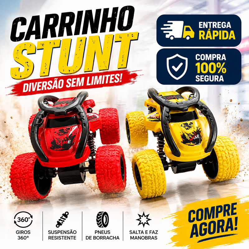 Carrinho Stunt 360° De Fricção Infantil Pneus Emborrachados Suspensão Radical Brinquedo