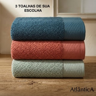 Kit 3 Toalha Banhão Gigante Fio Penteado Grossa 430g/m2 100% Algodão Capri Hotel Super Macia