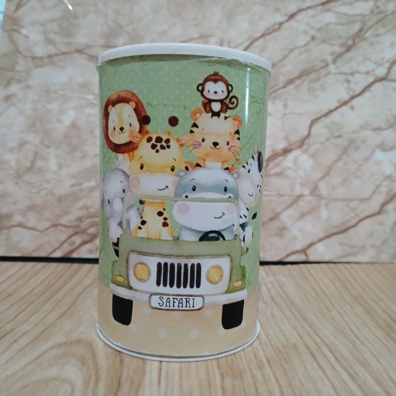 Cofrinho Personalizado Safari 10x6cm | Lembrancinha de festa Infantil | Aniversário