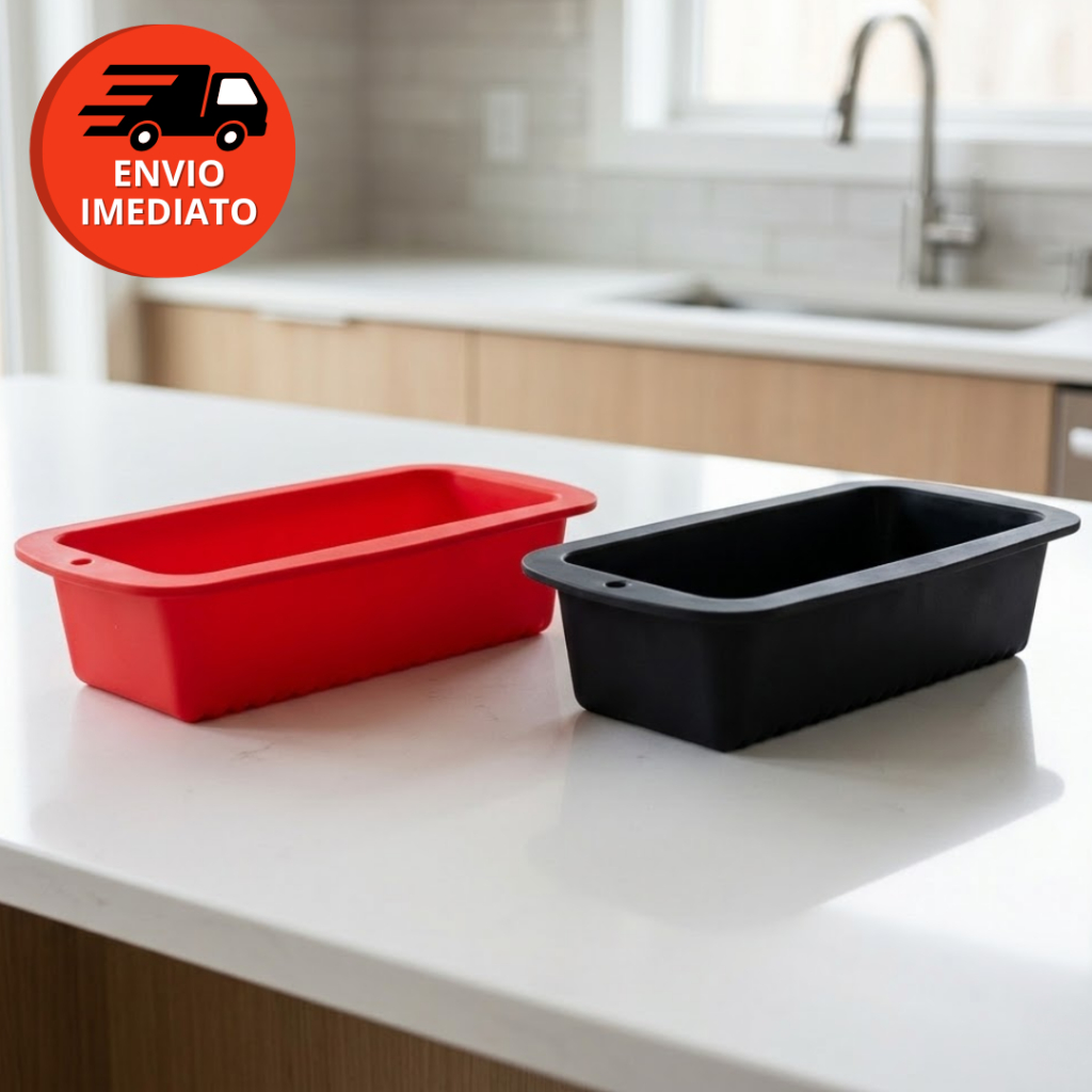 Kit Forma Silicone Pão E Bolo Inglês Assadeira Retangular Antiaderente Cozinha Confeitaria Doce