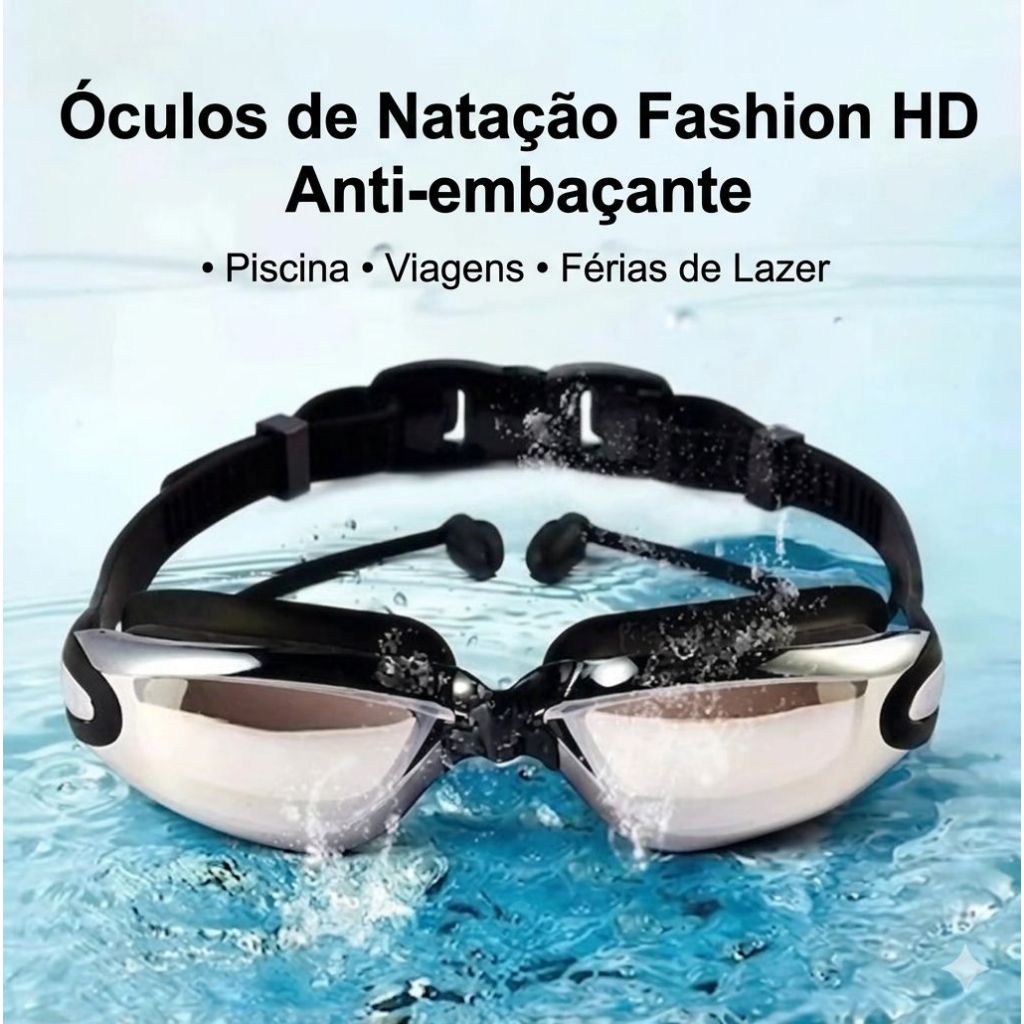 Óculos de Natação com Protetor de Ouvido - Conforto e Proteção UV