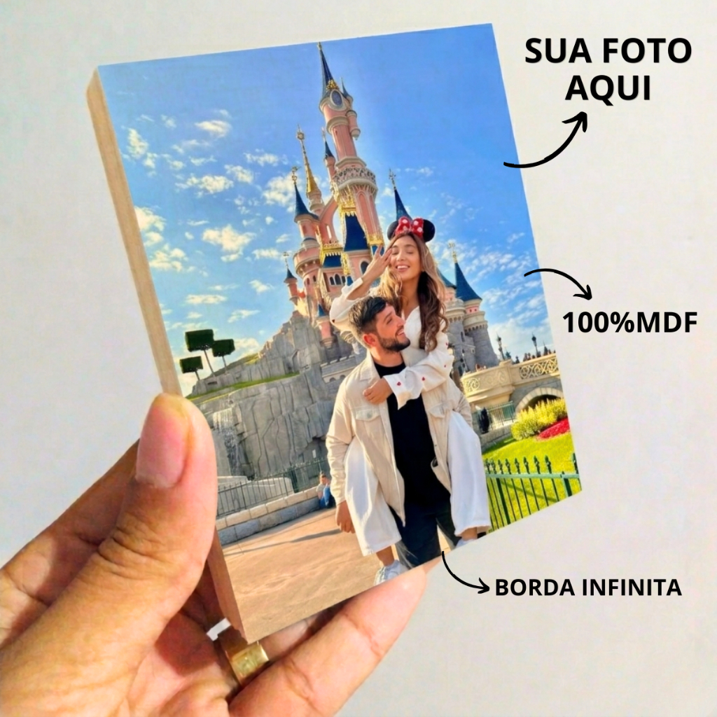 Quadro de Mesa Personalizado casal, família, pets 9x12cm 100% MDF - enviar foto no chat