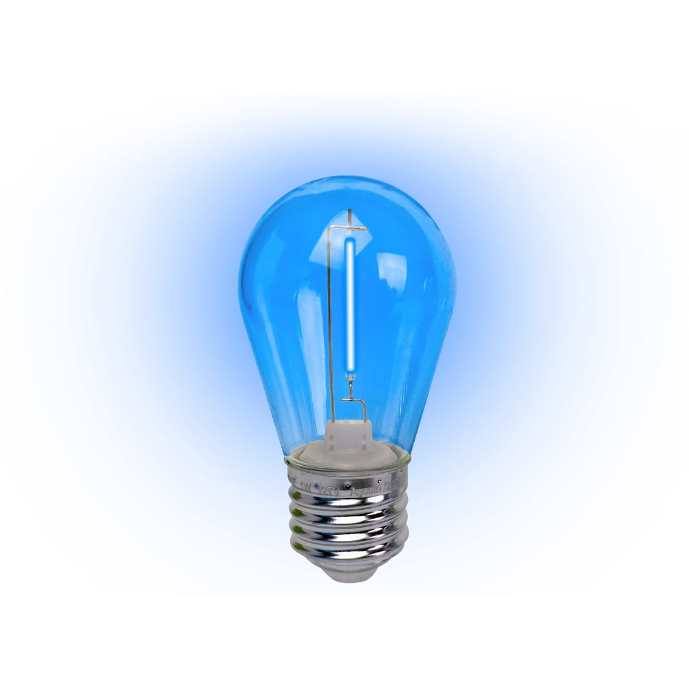 Lâmpada LED Filamento Foxlux Azul 1W E27 220V IP44 8,5lm Decorativa Varal Festa Jardins Kit com 4