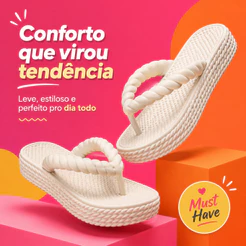 Chinelo de Dedo Nuvem Macio Ortopedico Casual Confortavel Feminino