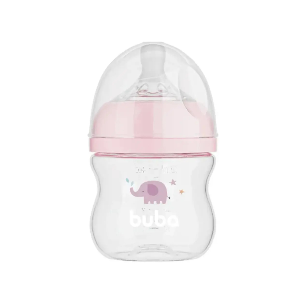 Mamadeira Easy Flow Nuvem Rosa 120ml Buba Anticólica Infantil Bebê