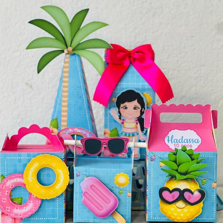 Kit Festa pool party menina para Lembrancinhas Decoração Festa Infantil
