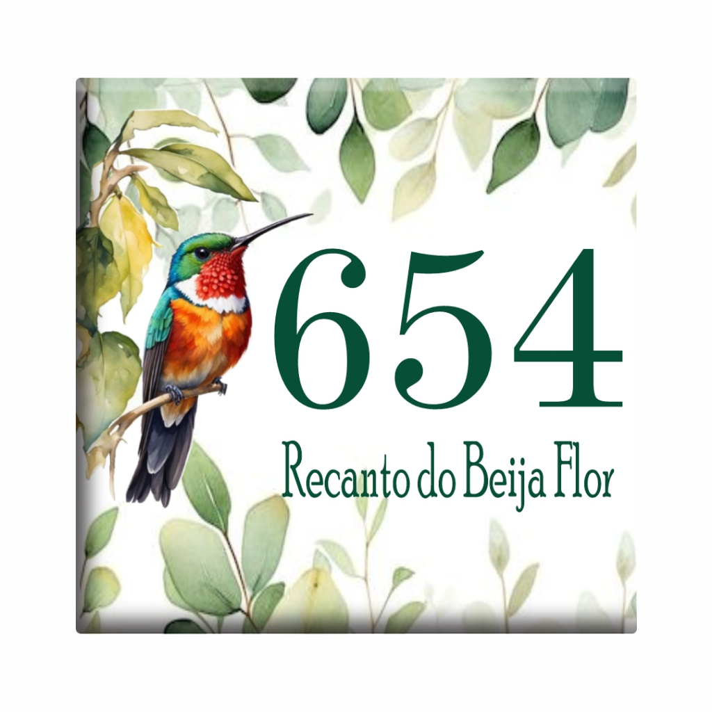 Azulejo Número de Casa Personalizado e Nome da Rua e Número Placa para Muro Número Residencial 8
