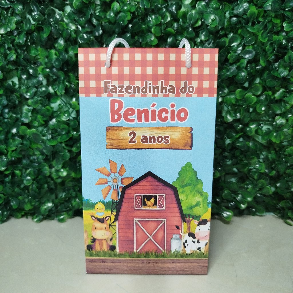 Sacolinha Surpresa Fazendinha Personalizada Lembrancinha de Aniversário Festa Infantil