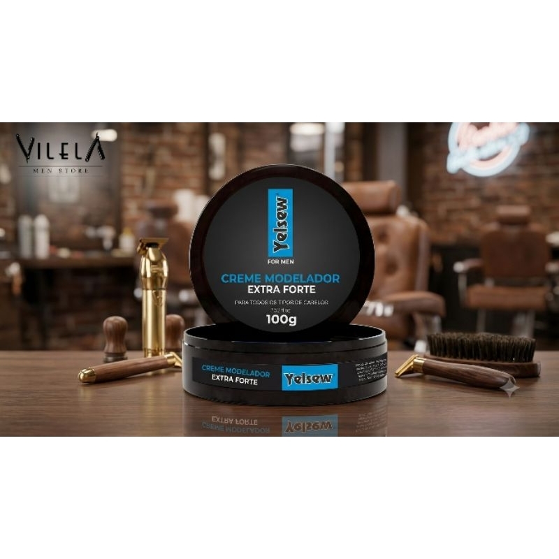 Creme Modelador  Pomada Yelsew Extra Forte – O Penteado Perfeito o Dia Todo 100g