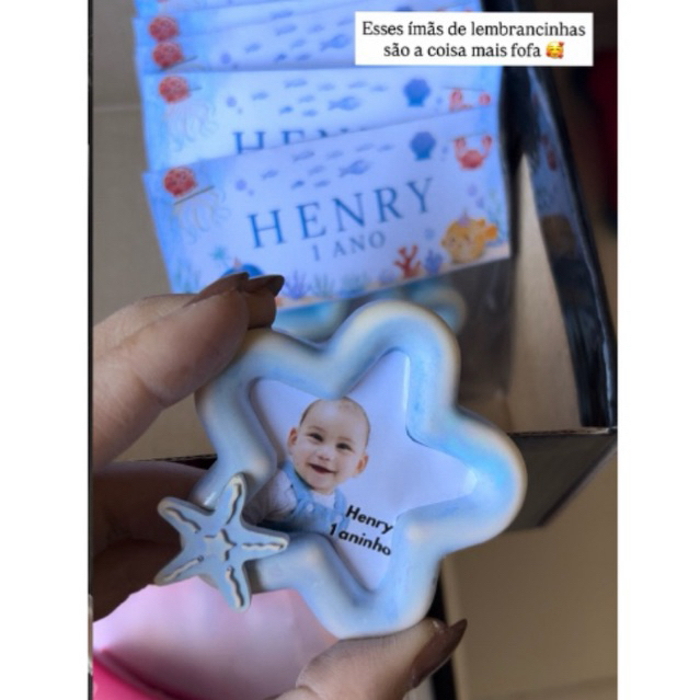Ímã de Geladeira em Gesso - Lembrancinha de aniversário infantil