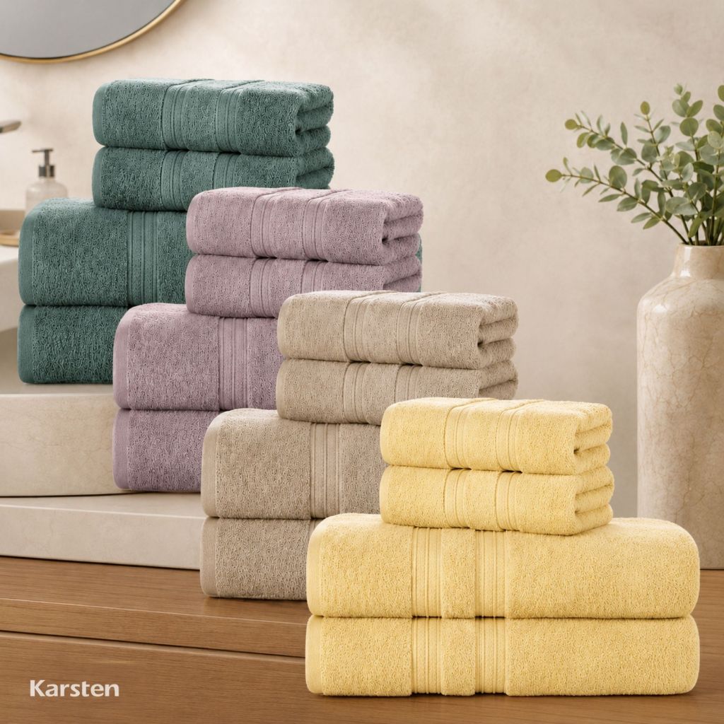 Jogo De Toalhas Banhão Gigante Karsten Grossa 100% Algodão 4 Peças Excelente Absorção 500g/m² Unika