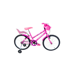 Bicicleta Infantil Aro 20 Fem Doll Route Bike Com Rodinha e Caderinha de Boneca