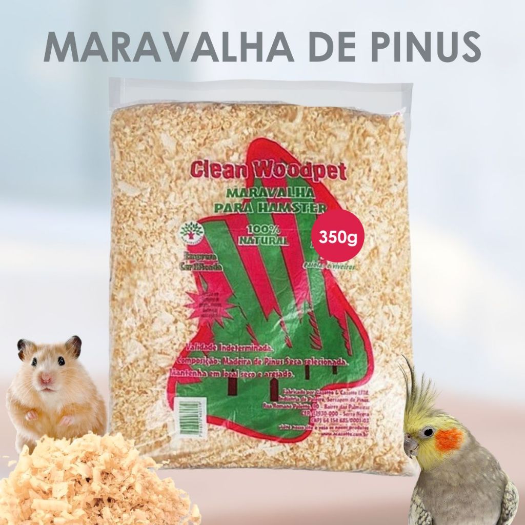 Serragem Maravalha Solta Forração Roedores Pássaros Calopsitas 100% Natural 350g