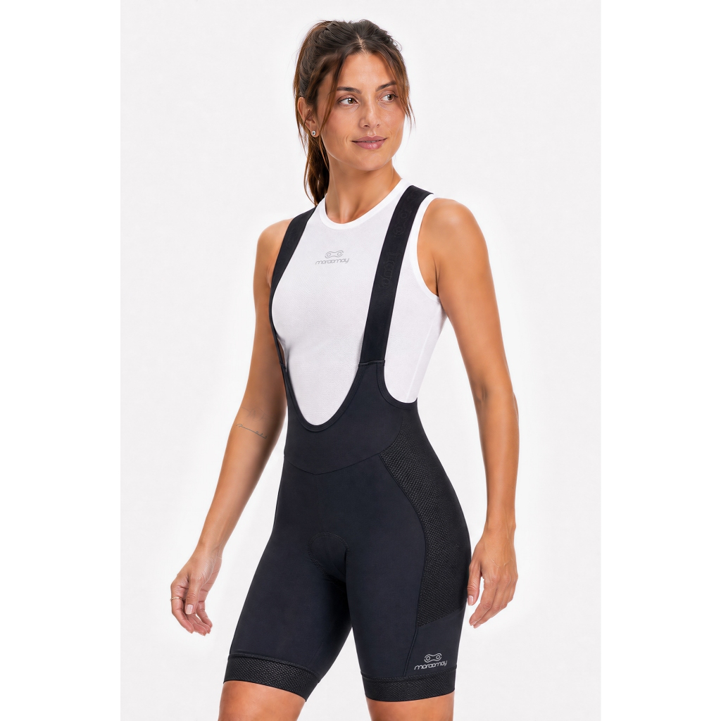 Bretelle Ciclismo Feminino Marcio May Forro Em Gel Race Carbon