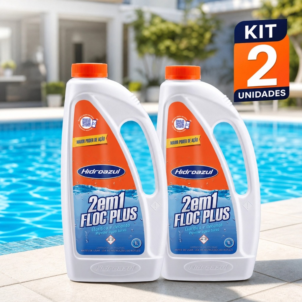 Clarificante e Decantador Floc Plus 2 em 1 Hidroazul kit com 2 unidades