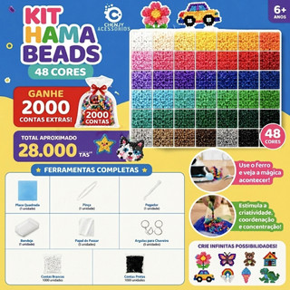 Kit 24-48 cores 2.6mm Com 14000pcs Perler Hama Beads DIY Presentes para crianças Com Ferramentas