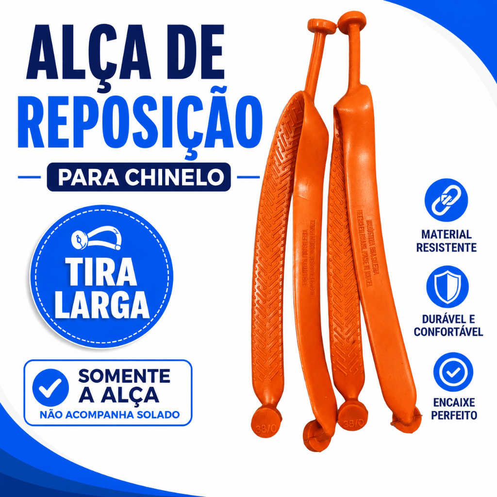 Alça Laranja Para Chinelo Masculino Correia Cabresto Reposição