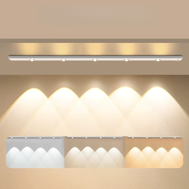 Luz LED para Cozinha e Quarto - Sensor de Movimento  Magnética USB-C e 3 Tons de Iluminação