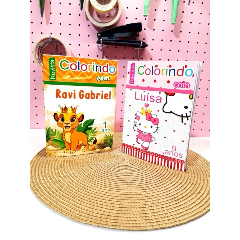 Revistinha de Colorir Personalizada Infantil | Lembrancinha de Aniversário com Nome e Idade | 20 Desenhos |Qualquer Tema