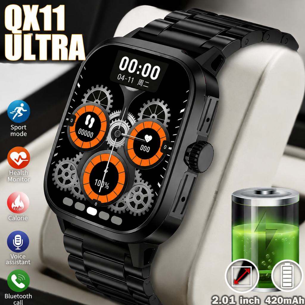 SmartWatch QX11 Relógio esportivo original Masculino Feminino com Bluetooth para chamadas