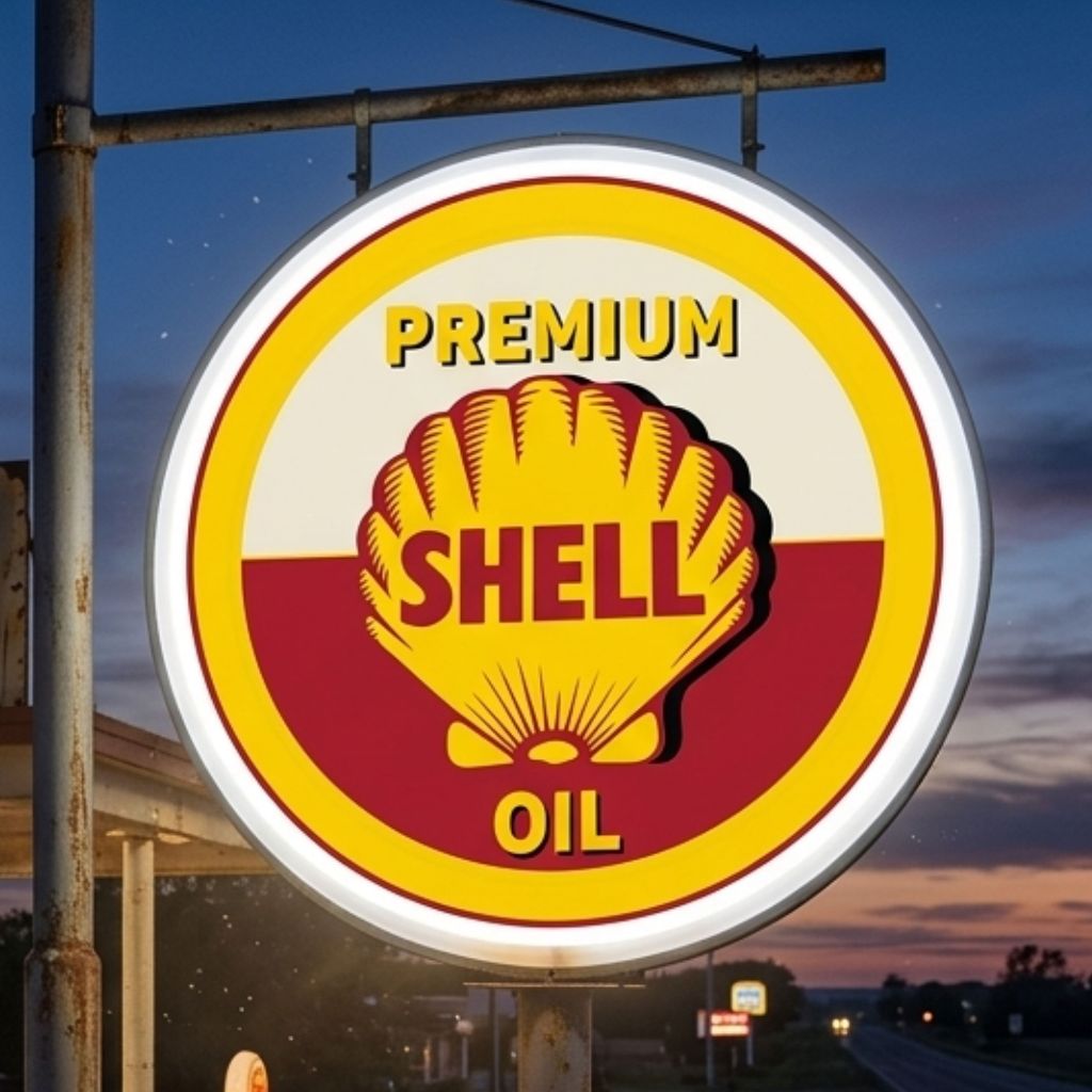 Placa De Led Shell premium Painel Luminoso para posto de gasolina 43cm BIVOLT