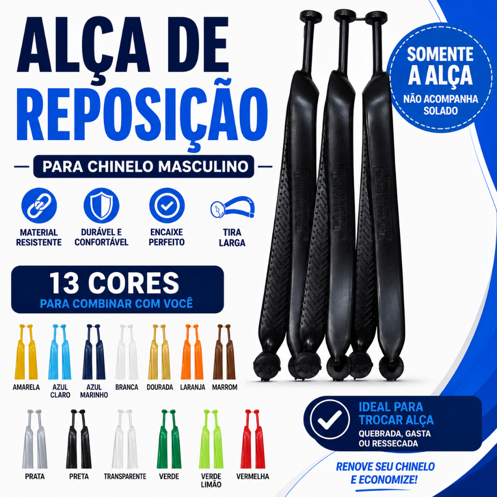 Alça Para Chinelo Masculino Correia Cabresto Reposição Várias Cores