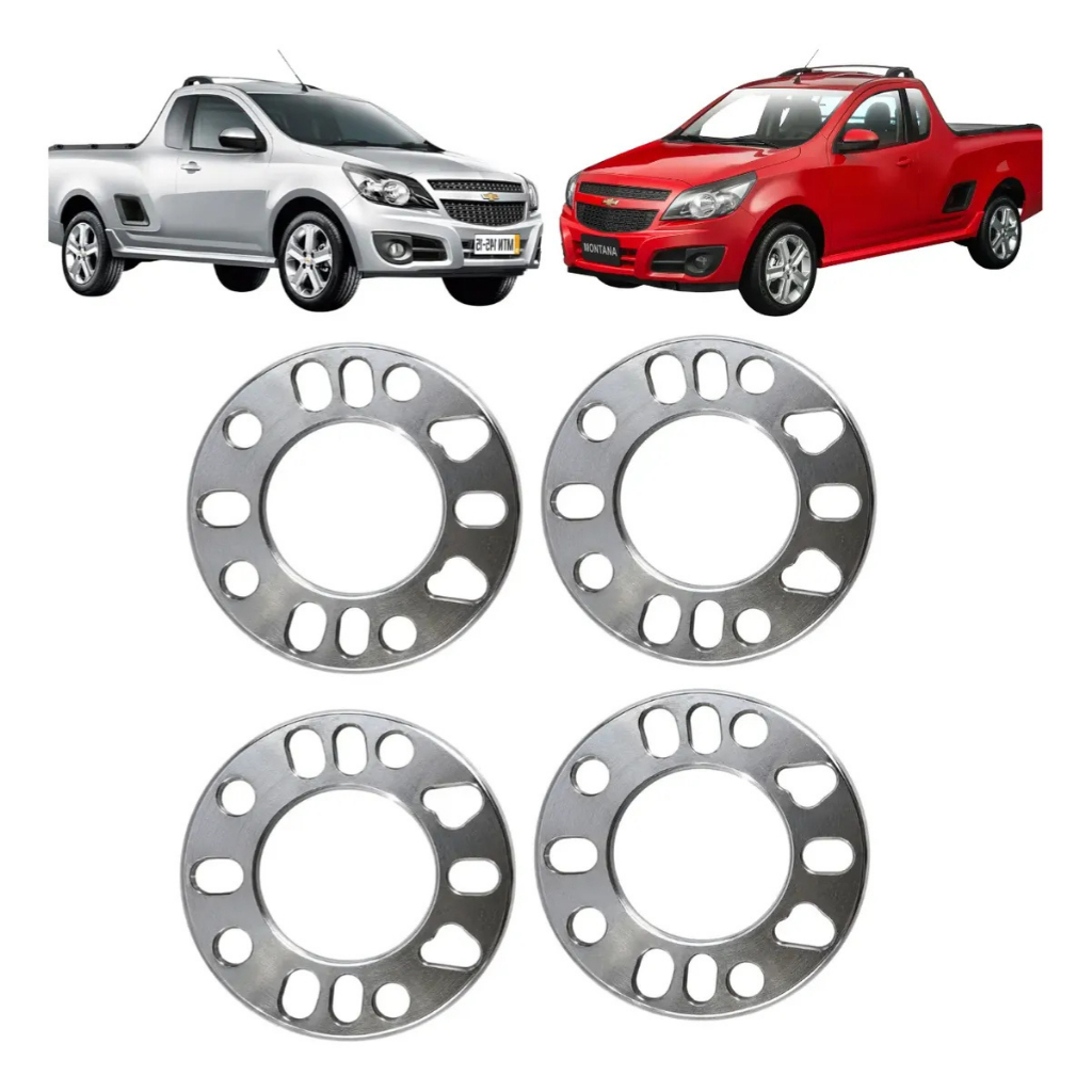 Kit 4 Espaçador 7mm Alargador Roda Montana 4x100 4 E 5 Furo