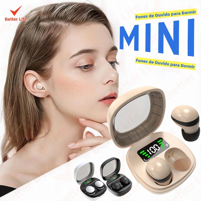 Fone de ouvido com condução óssea, sem fio, Bluetooth 5.3, clip-on, display digital, redução de ruído verdadeira-BT