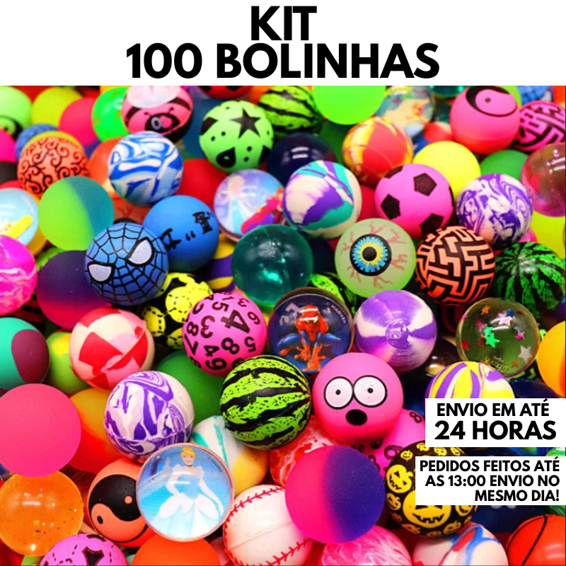 Kit 100 Bolinhas 27mm Pula Pula Multicoloridas Festa Brinquedo Infantil