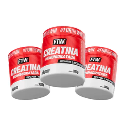 Kit 3x Creatina Monohidratada Pura 300g - FTW