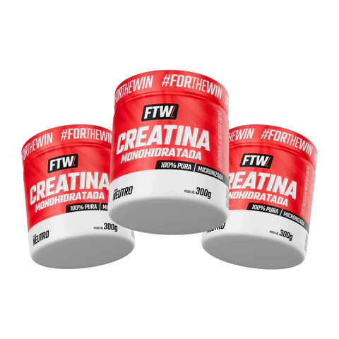 Kit 3x Creatina Monohidratada Pura 300g - FTW