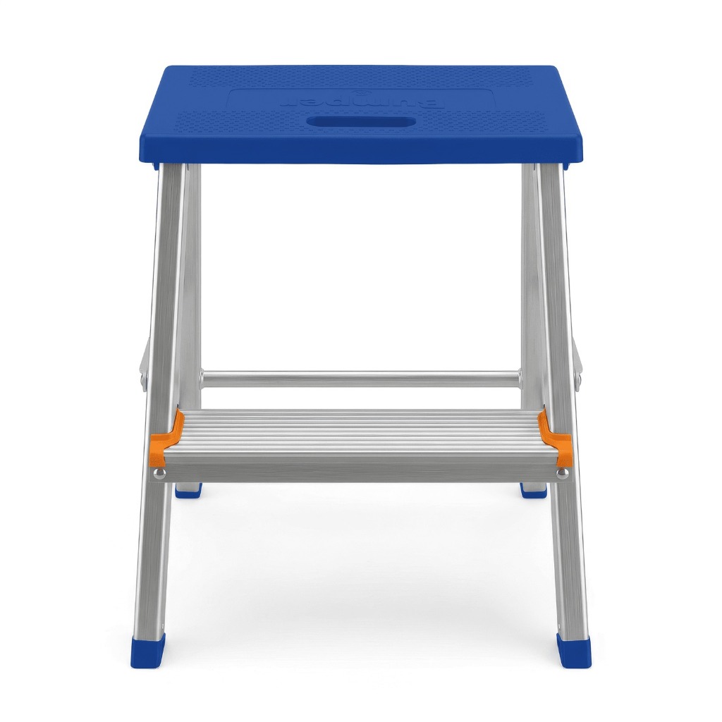 Escada Banqueta de Alumínio 1 Degrau + Patamar Dobrável BAQ002 Bumper