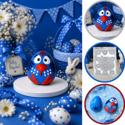 1~10 Forma Simples Ovo Galinha Pintadinha Cód. 61 em Acetato BWB Doces de Chocolate (CHOCO)