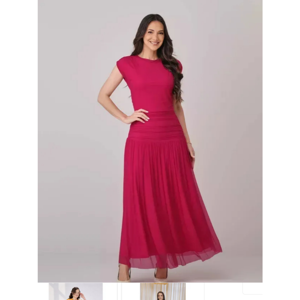 Vestido Tatá Martello Aurora Em Tule 7332 - Made In Brazil