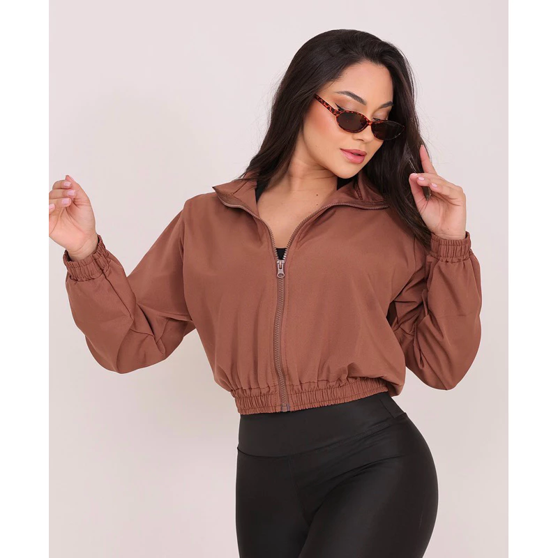 Jaqueta Feminina Corta Vento Casaco Blusa de Frio Fitness Treino Academia Bomber — imagem 1