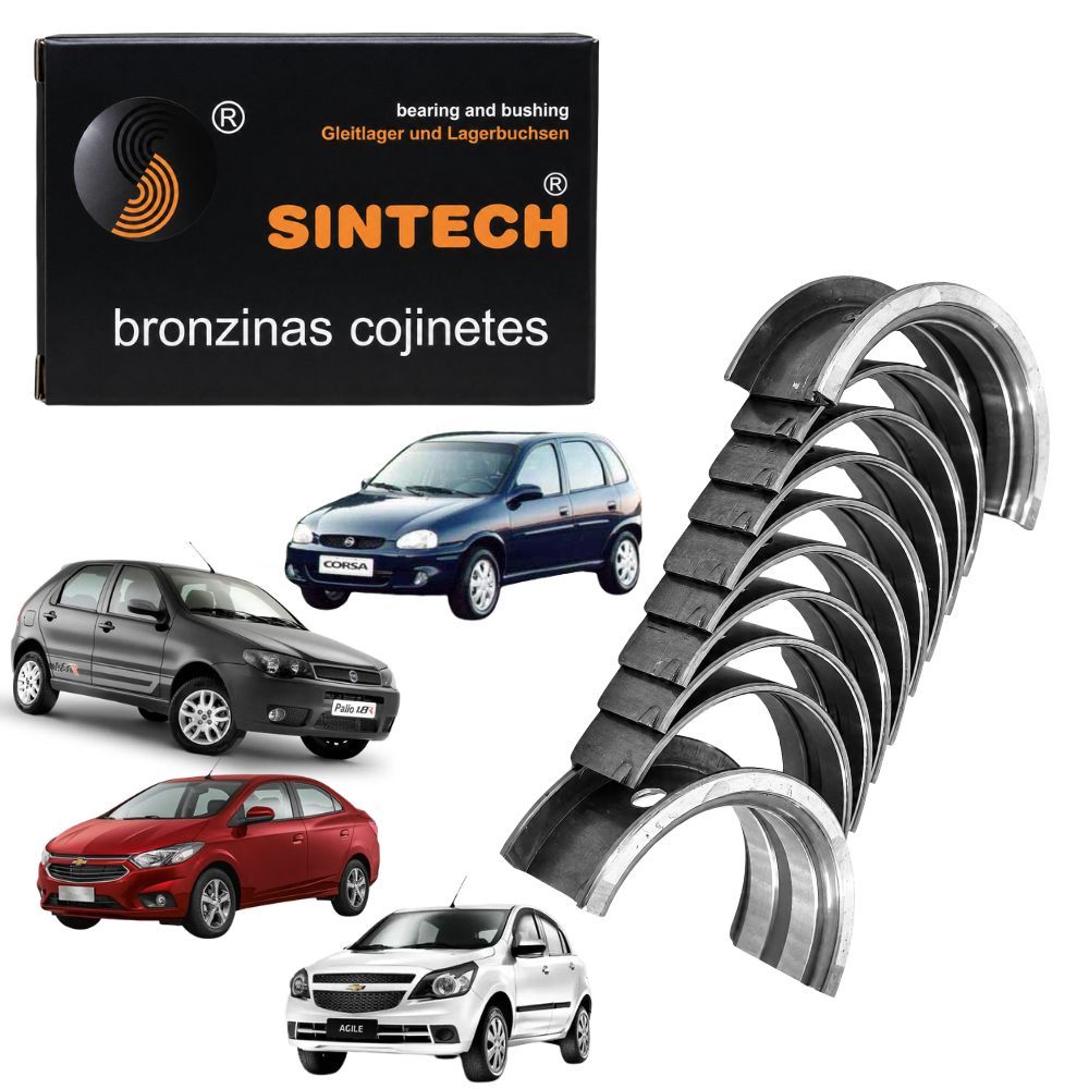 Bronzina Mancal 0,25 com Trava com Furo GM Onix 1.0 1.4 8v 2012/2019 Corsa 1.0 1.4 8V 1994/2012