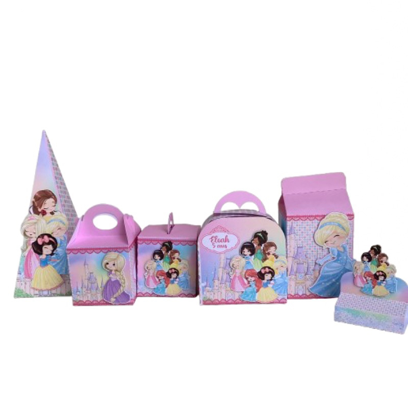 kit Festa Princesas Cute- 20 Lembrancinhas Personalizadas Princesas Disney -Caixinhas Personalizadas Princesas